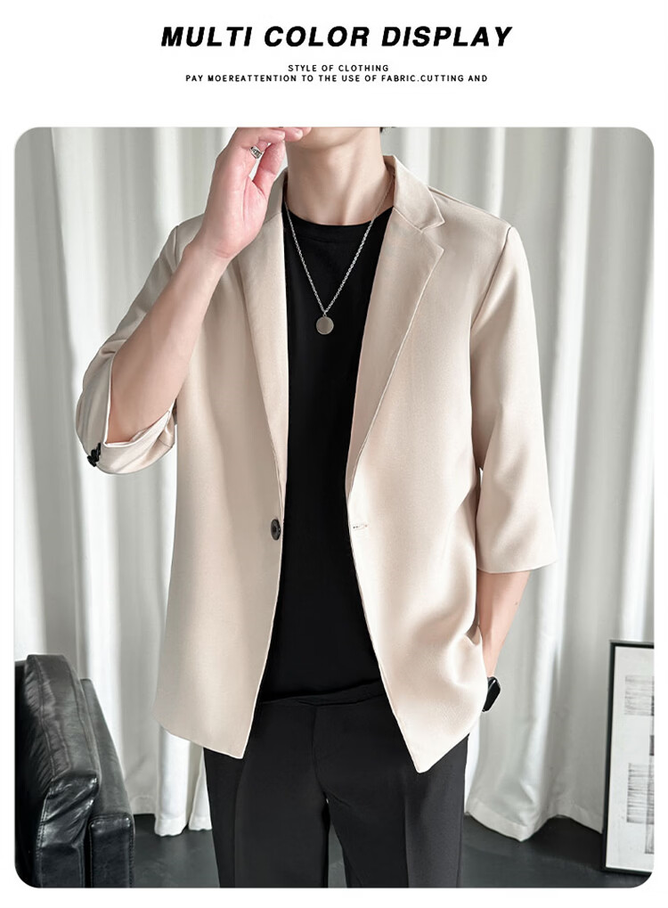 ROMON Men's Summer Breathable Suit Jacket Youth Loose Business Casual Trendy Short Sleeve Blazer Light Gray 3XL 12