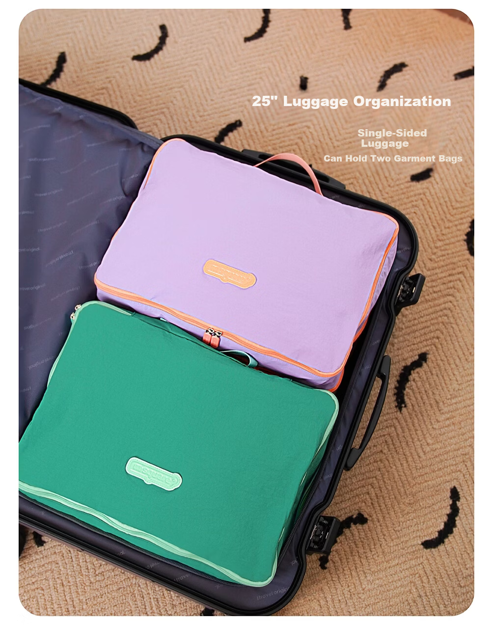M Square Compressible Storage Bag Double-Layer Clothing Organizer Home Storage Bag Travel Luggage Organizer Sand Dune Yellow 4