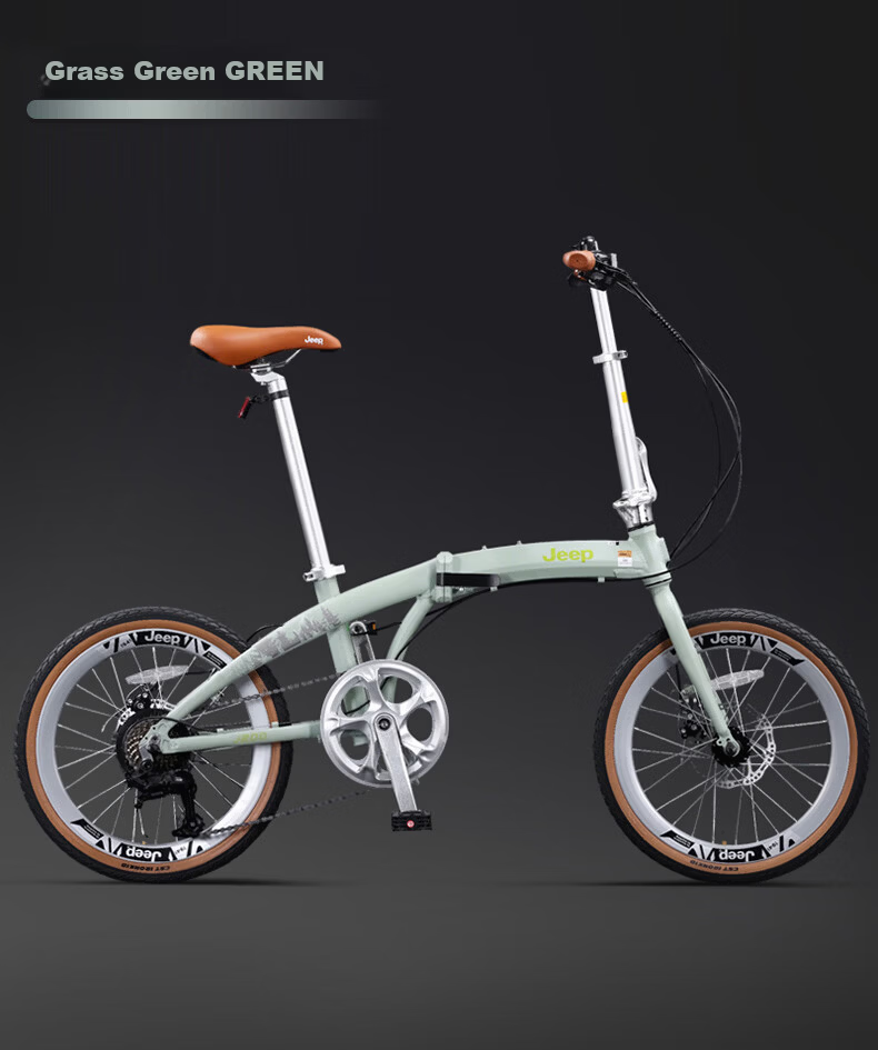 Jeep Foldable Bicycle Unisex Urban Commuter Lightweight Riding Graphite Gray - Fashion Model 20 Inch 7-Speed 14