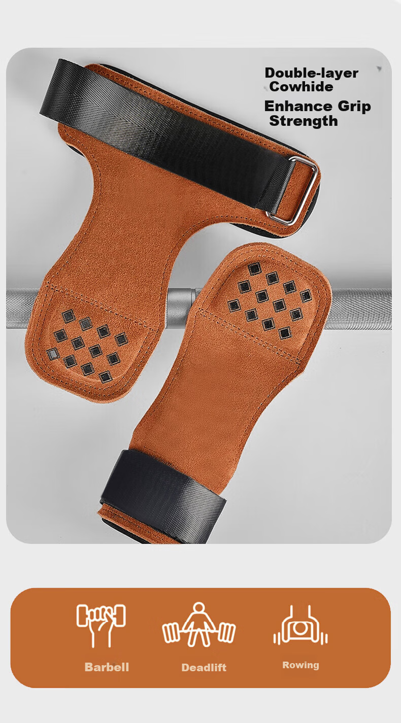 TEEIS German Deadlift Lifting Straps Grip Gloves Pull-Up Assistance Wrist Support Protective Gear 2