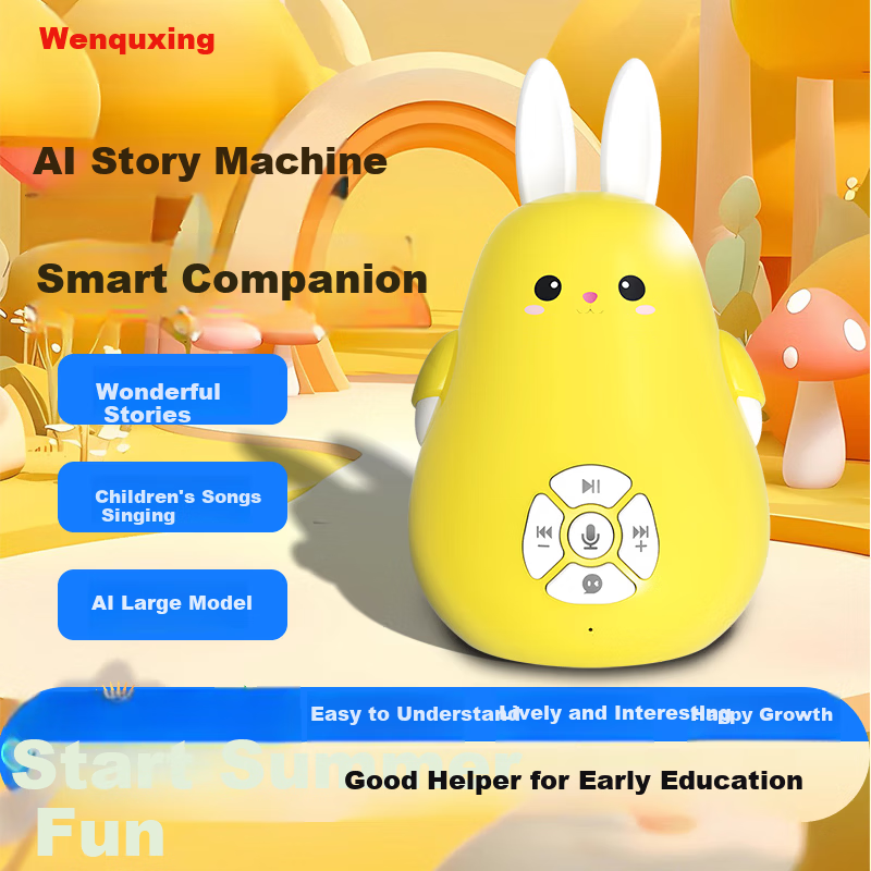 Wenquxing Early Education Story Machine Smart Rabbit 0-6 Years AI Intelligent Enlightenment Large Model Human-Computer Interaction Parent-Child Voice Chat Nursery Rhymes Stories Songs Encyclopedia Z2 