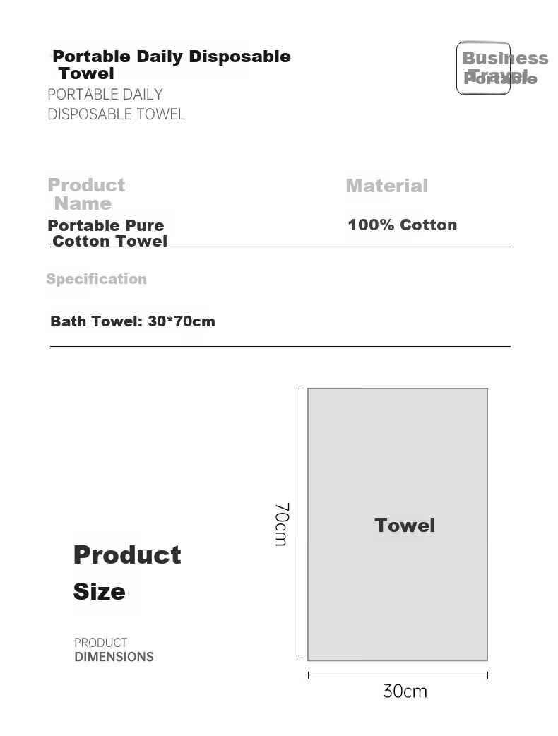 NOLANSEND Disposable 100% Pure Cotton Bath Towels, Thickened Portable Shower Towels for Travel, 5 Pack 2