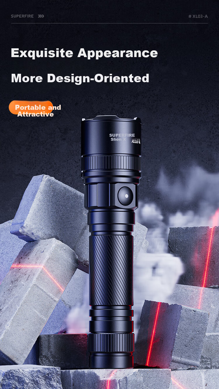 SupFire M22 High-Power Zoomable Flashlight Ultra-Bright Long-Range Military Outdoor Extended Battery Life Home Lighting 200000 Lumens 11