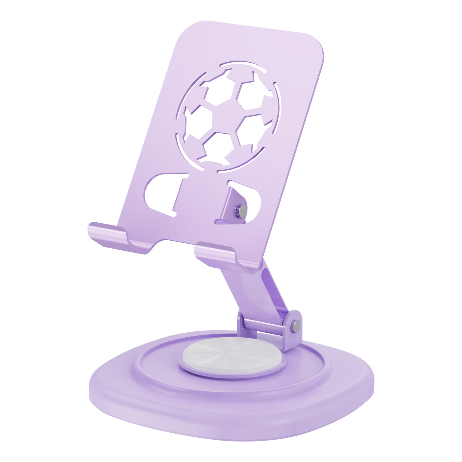 JPLAYER Mobile Phone Stand Desktop iPad Tablet Stand 2-in-1 Macaron Color Foldable Support 360° Rotation Three-Axis Adjustable Portable Bedside Live Streaming Study Watching Purple
