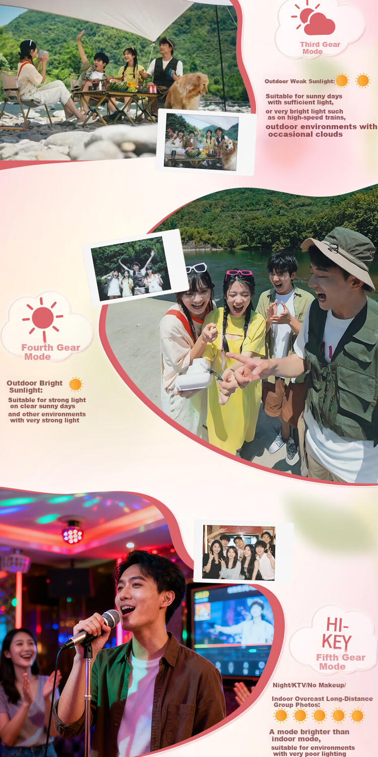 POPOTO Instant Camera Student Selfie Travel Portable One-Time Imaging Camera Gift Box with 10 Photo Papers Rose Blossom Edition 7
