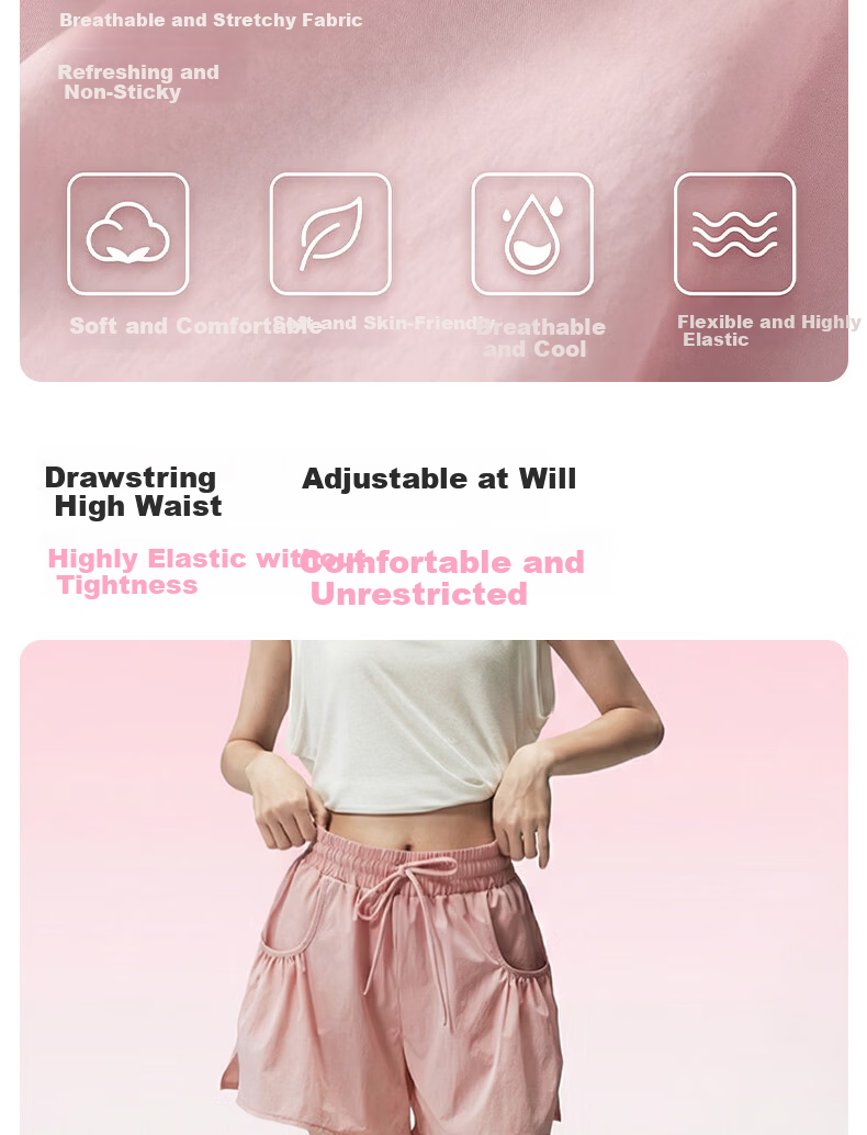 Xueqiman Women's Quick-Dry Double-Layer Anti-Exposure Slimming Yoga Sports Shorts for Running and Training 4