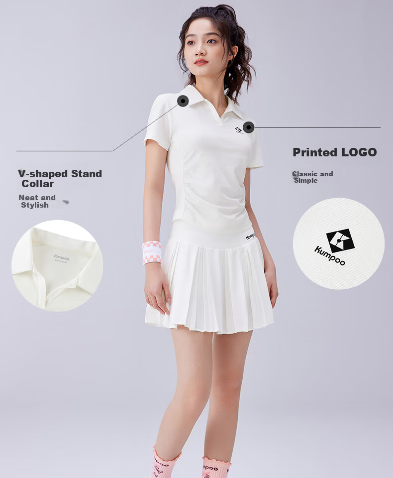 KUMPOO Women's Breathable Quick-Dry Badminton T-Shirt K241W-1096 Yellow S 5