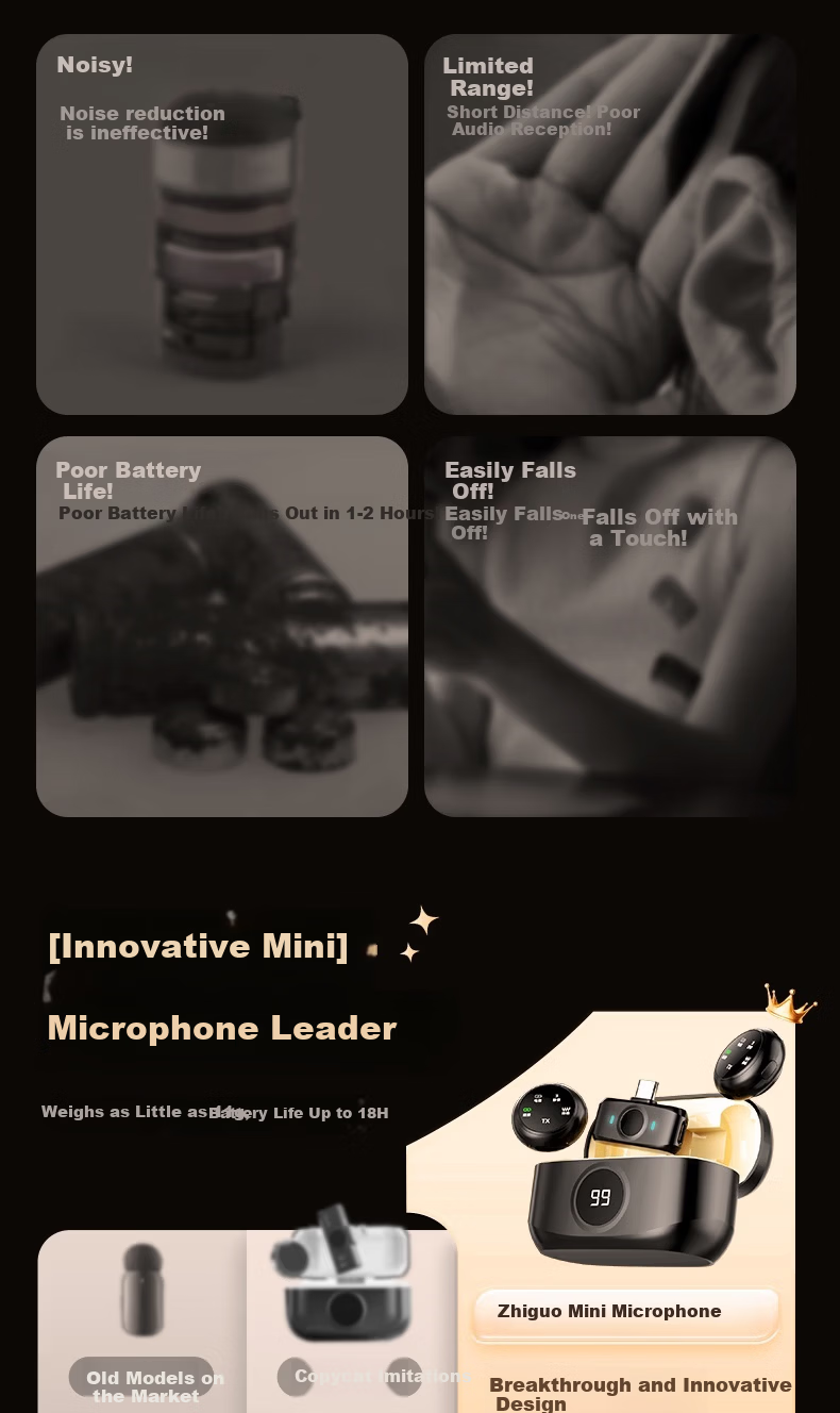 Zhiguozhe Wireless Lavalier Microphone with Triple Noise Reduction and Reverberation, Live Streaming Kit for Hosts, Dual-Device Connection, Video Recording, Mobile Short Video Voice-Over Equipment 3