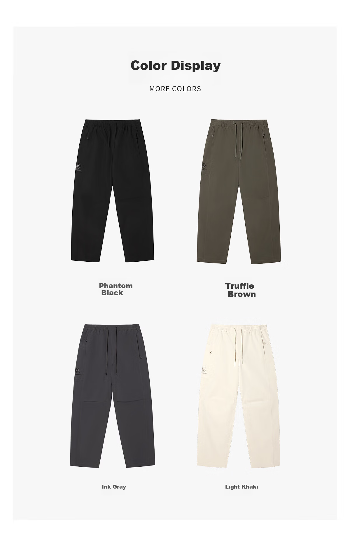 Panda Zhang Yuxi Casual Straight-Leg Loose Water-Repellent Hiking Sports Pants Unisex 9226, L 9