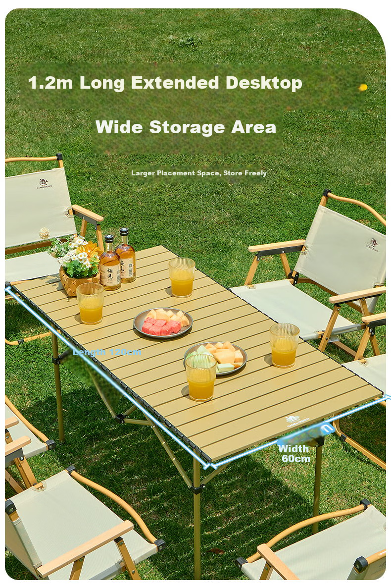 CAMEL Outdoor Folding Aluminum Alloy Camping Table Portable Picnic Roll-up Table 3667 2