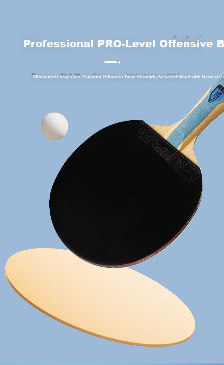 DHS Kuangbiao Six-Star Table Tennis Paddle, Penhold Grip, Reverse Rubber, Looping And Fast Attack Combined, F6000, Includes Racket Case 4