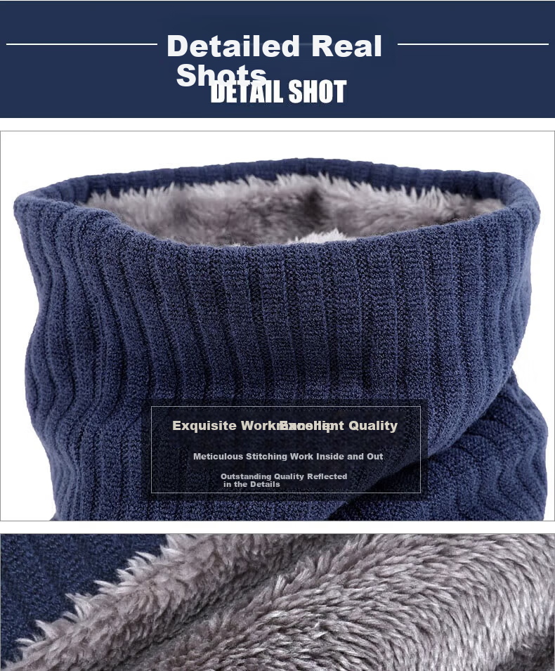 Cavalry Men's Winter Neck Warmer Scarf Cycling Headgear Windproof Cold-Resistant Face Mask Skiing Bicycle Head Cover Black 7