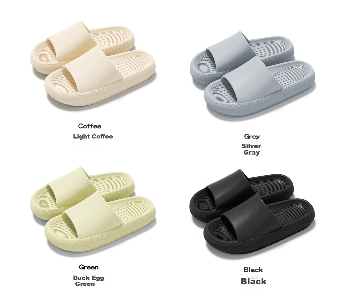 Big Plus Step-on-Softness Men's Summer Large Size Indoor Home Non-slip Couple Thick-soled Slippers Gray 46-47 21