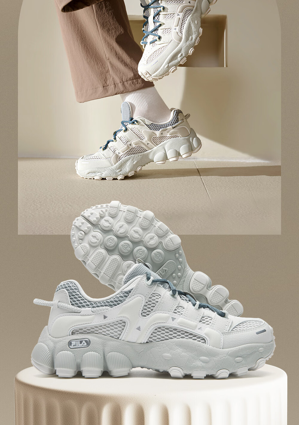 FILA Official Women's PILA Dad Sneakers 2026 Summer New Retro Casual Sports Shoes 3