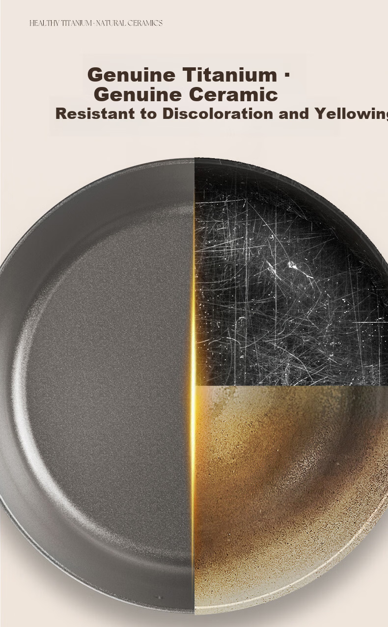 ASD Flat Frying Pan Non-stick Titanium Ceramic Coating 26cm Steak Egg Cooking Pan Compatible with Induction Cooker J1WJ 10