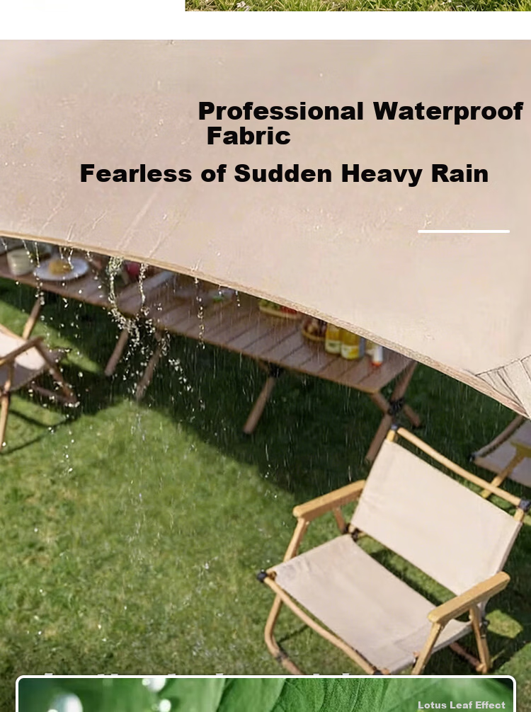 Buzhihuangye Camping Tent Canopy, Outdoor Camping Rain Shelter, Eaves, Rain Protection, Sun Protection, Portable Sunshade 6