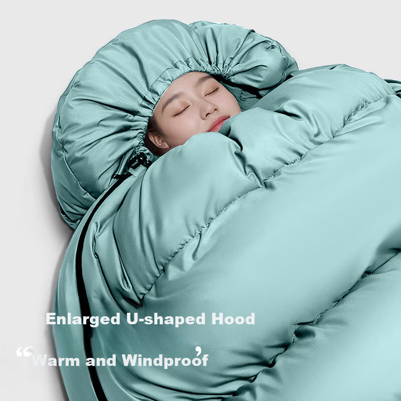 BeiJiLang Fleece-Lined Autumn Winter Thickened Wide Sleeping Bag Outdoor Camping Overnight Office Nap Car Warm Sleeping Bag Quilt