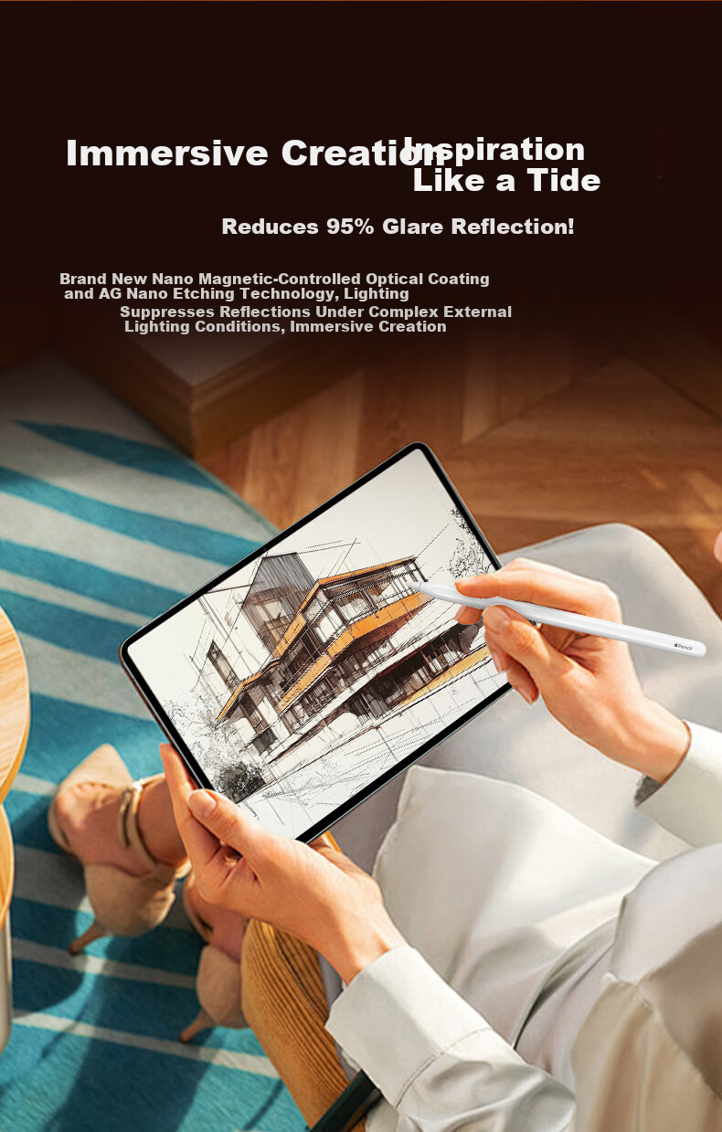 Memebox Nano Texture Anti-Glare Soft Light Screen Protector for Huawei MatePad Pro 12.6-inch Tablet, HD Paper-Like Writing and Drawing Film 5