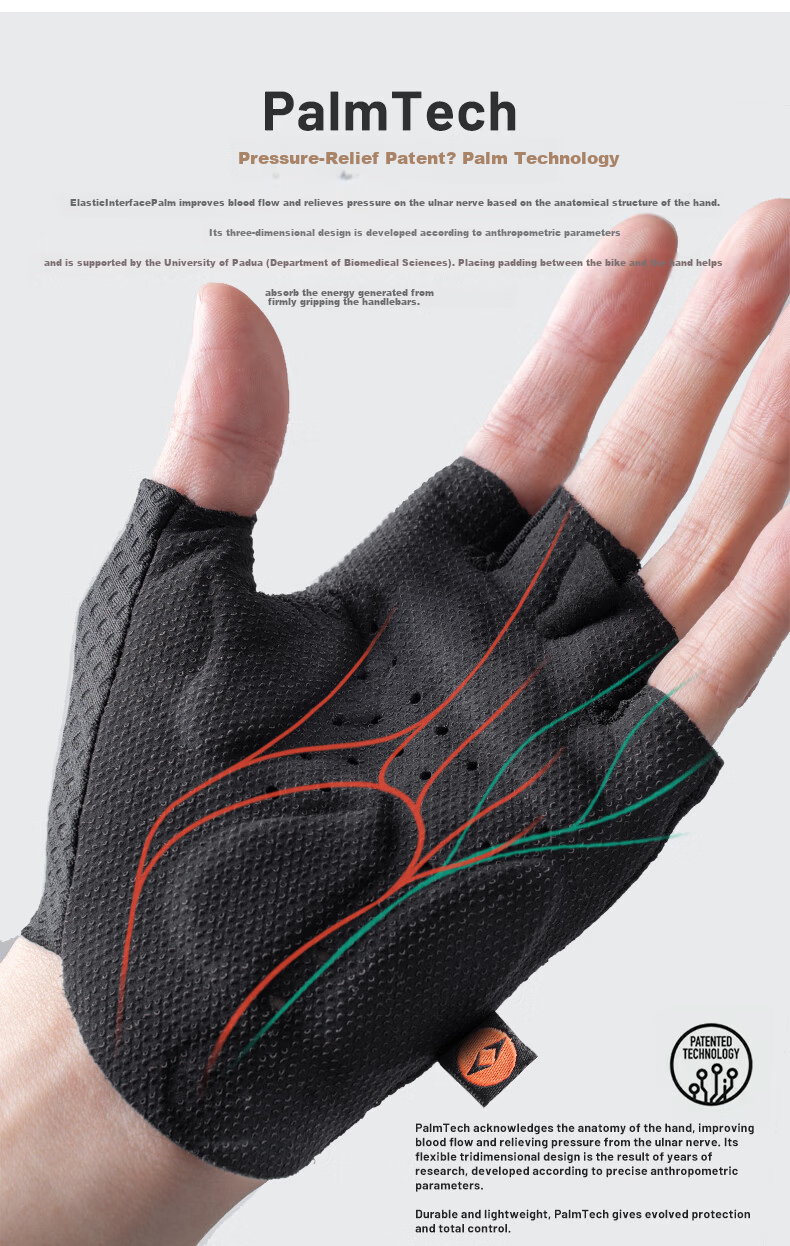 EVR Double Arrow Cycling Gloves Summer Mesh Half Finger Shock Absorption Short Finger Mountain Road Bike Black S 4