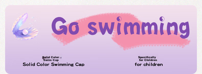JEEP Kids Swimming Cap Boys Girls Comfortable Non-Tight Professional Silicone Waterproof Solid Color Swim Cap Pink Purple 1