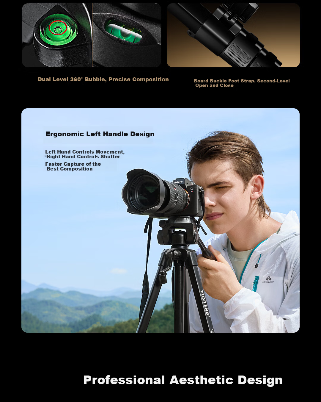 YUNTENG 860 Professional Tripod with Spiked Feet, Hydraulic Head for DSLR, Mirrorless Camera, Camcorder, Smartphone, Vlog Video Shooting, Live Streaming, Outdoor Travel Photography Stand 16