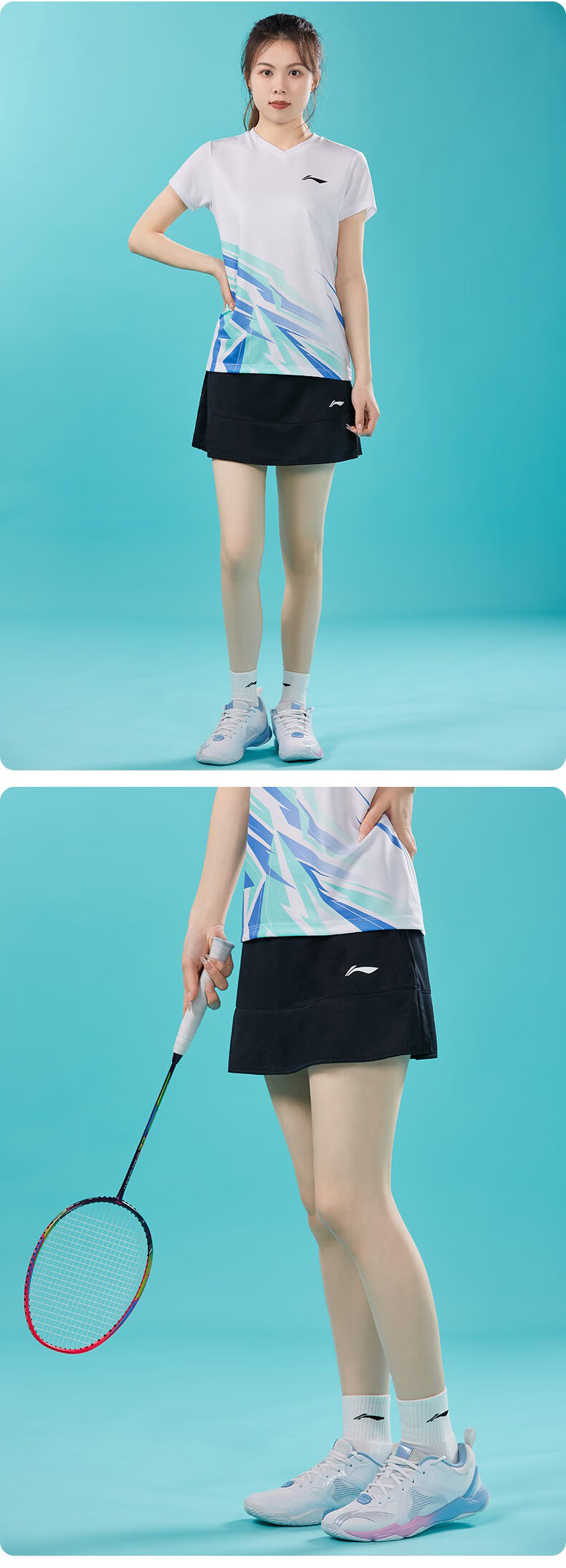 LI-NING Classic Series Women's Quick-Dry Breathable Antibacterial Sports Badminton Skirt with Anti-Exposure A-Line Design 18