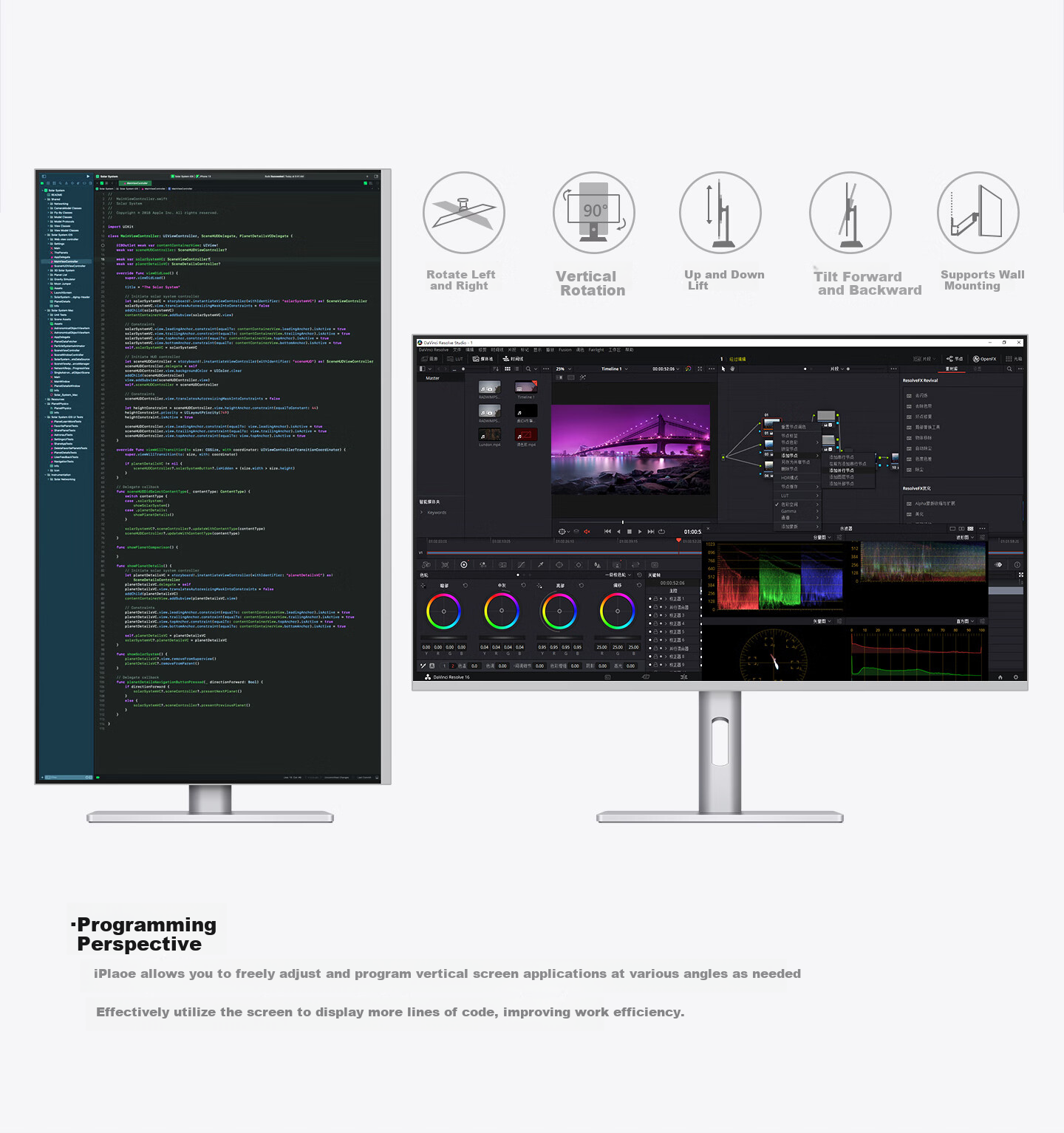 IPlaoe 32-inch 4K 144Hz Gaming Monitor Design Color Grading Editing 10bit High Color Gamut Computer External IPS Screen LG Panel High Contrast Type-C P320/pro 26
