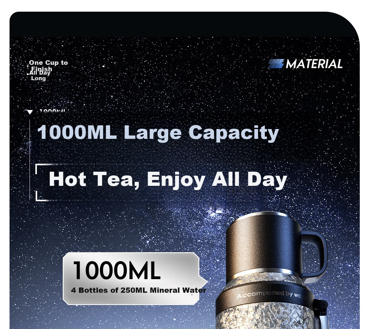 NRMEi Insulated Large Capacity Men's Tea Separation Titanium Coated Inner Liner Portable Car Office Water Bottle 7