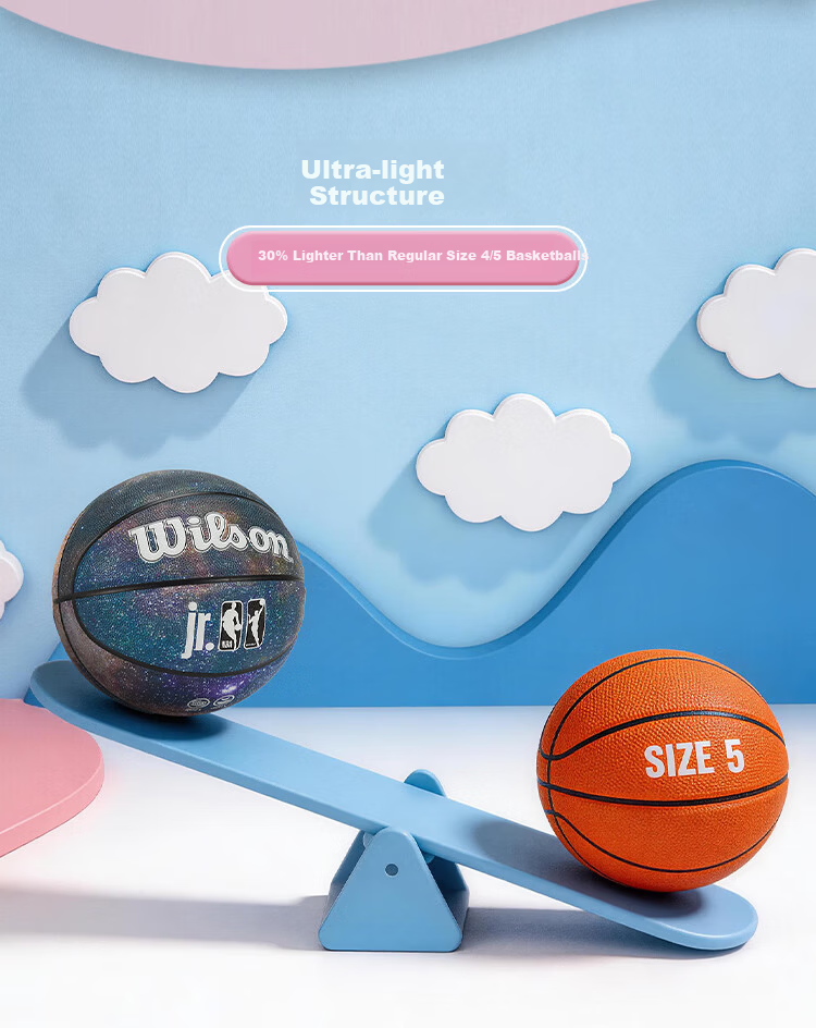 Wilson Jr. NBA Starry Sky Color Indoor/Outdoor Youth Basketball Size 5 for Kids Ages 6-12 8