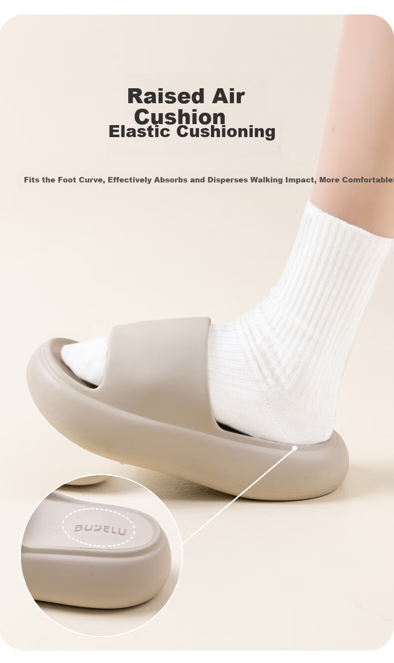 Jiayi Summer Slippers for Men and Women Thick Sole Soft Elastic Home Bathroom Slippers Light Gray Size 35-36 JY2515 10