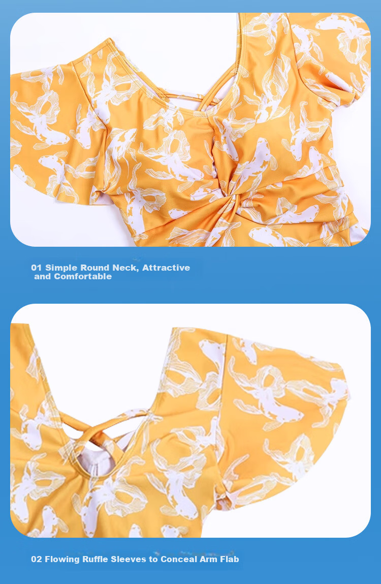 Xtep Women's Swimsuit Slimming Tummy Control Fairy Style Student Conservative Sun Protection Skirt One-Piece Fashion Hot Spring Vacation Swimwear 11