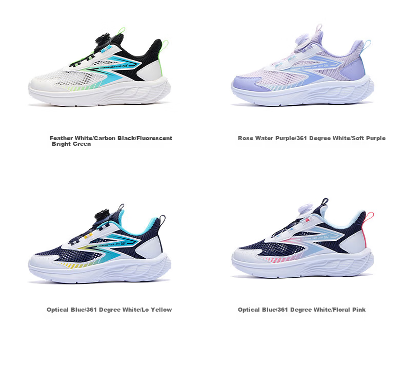 361° Kids Sports Shoes 26 Summer Boys Girls Breathable Lightweight Cushioned Running Shoes Purple Size 31 15