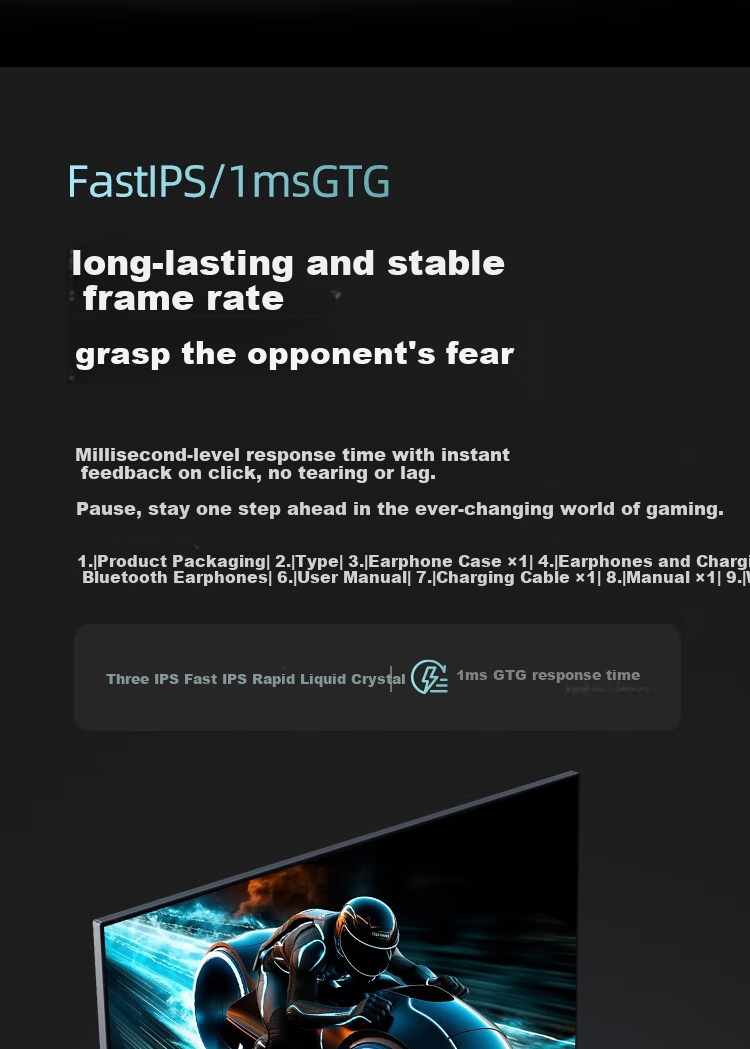 VAVG MicroEdge 24.5-inch 2K Native 300Hz FastIPS Hardware Low Blue Light HDR400 1ms GTG Micro-Bezel Gaming Monitor G25QIS 5