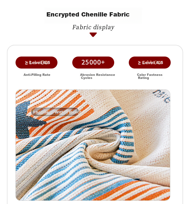 MUJI 2026 Trend Chenille Sofa Cover Slipcover Anti-Slip Cat Scratch Resistant Double-Sided Thickened 180x300cm 5