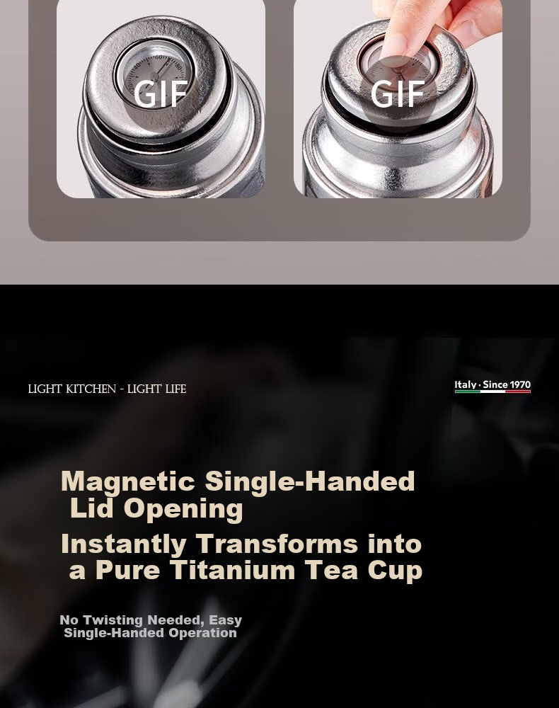 Alluflon Pure Titanium Insulated Tea Infuser Cup with Tea Separation Business Gift Titanium Cup Ice Flower Blue 8