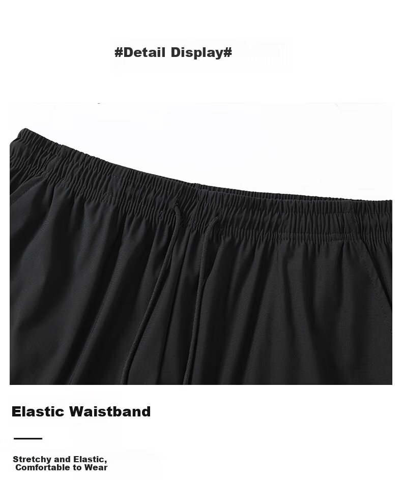 JEEP SPIRIT Men's Ice Silk Quick-Dry Summer Pants Outdoor Running Sun Protection Breathable Lightweight Sports Pants Black XL 11