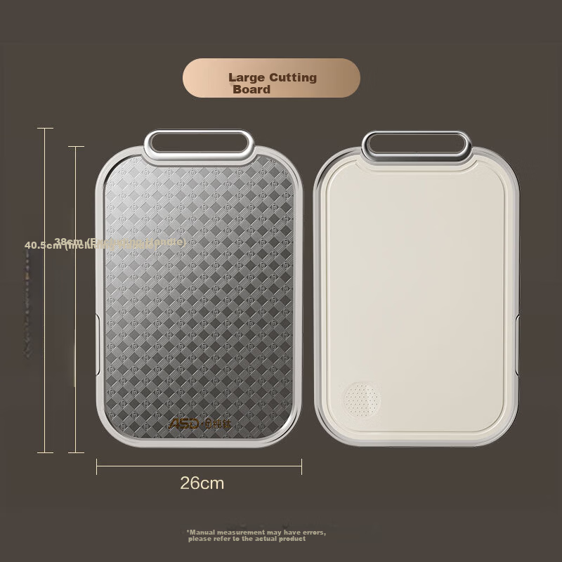 ASD Pure Titanium Cutting Board Household Antibacterial Double-Sided Mold-Resistant Non-Slip Thickened Chopping and Rolling Board 26cm