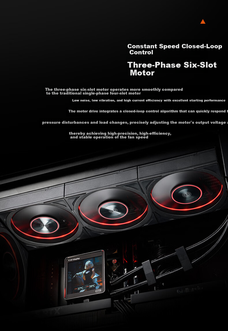 PCCOOLER Wing F7 X120B ARGB Black 12cm Case Fan High Air Pressure Dual Ring Fan RGB Sync PWM Temperature Control Dual Ball Bearing 8