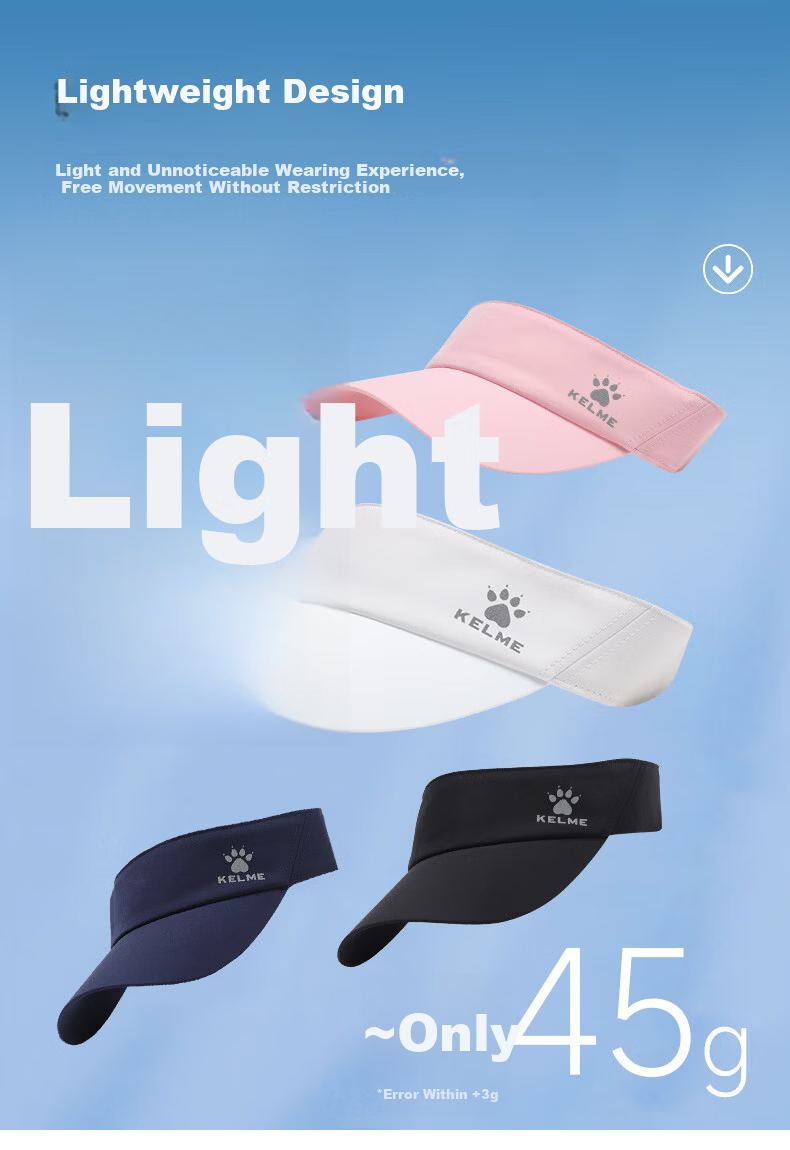 KELME Summer Outdoor Breathable Sweat-Absorbing Sunshade Marathon Running Cap 5