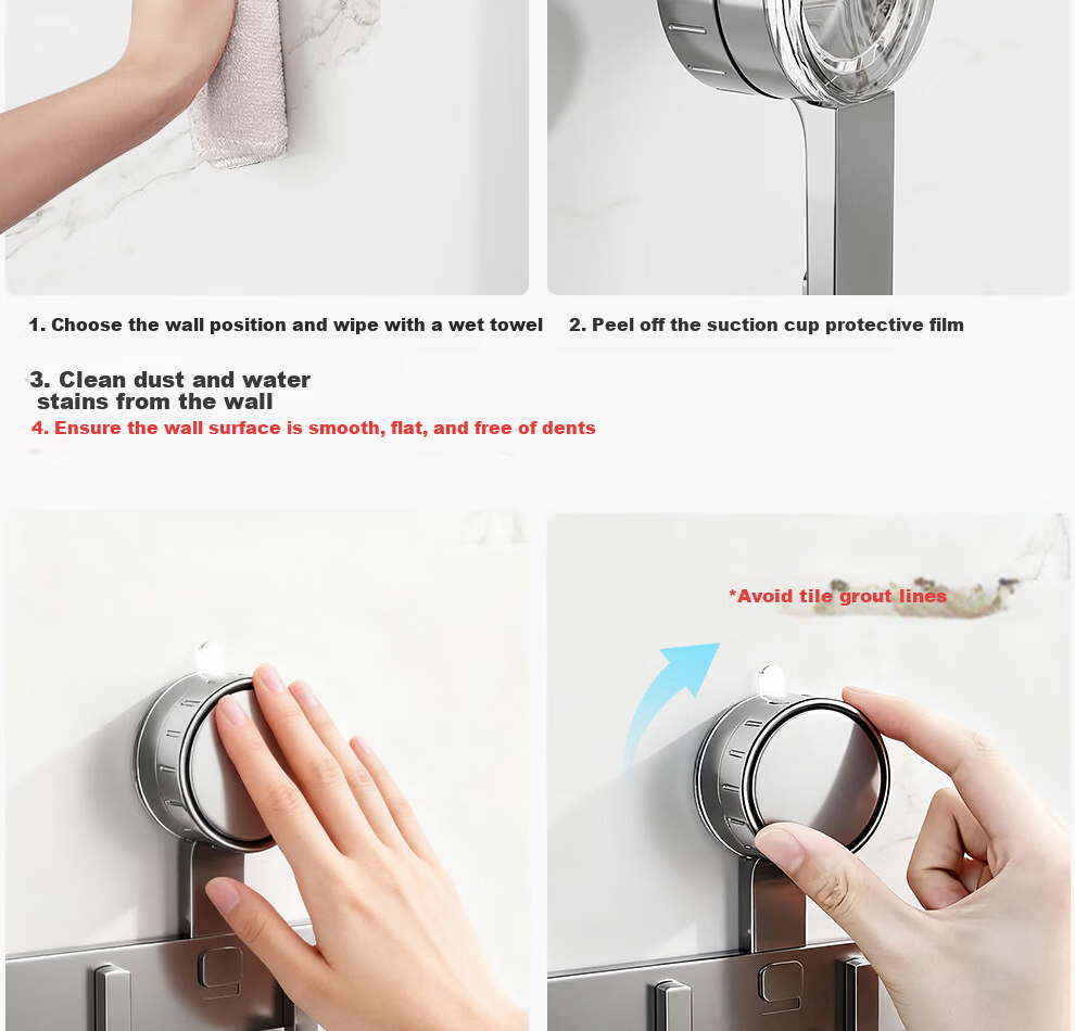 Jiabaili Suction Cup Kitchen Hook No Drilling Multi-Functional Rack for Dishcloths, Spatulas, Spoons, Wall-Mounted Kitchen Door Storage Rack 14