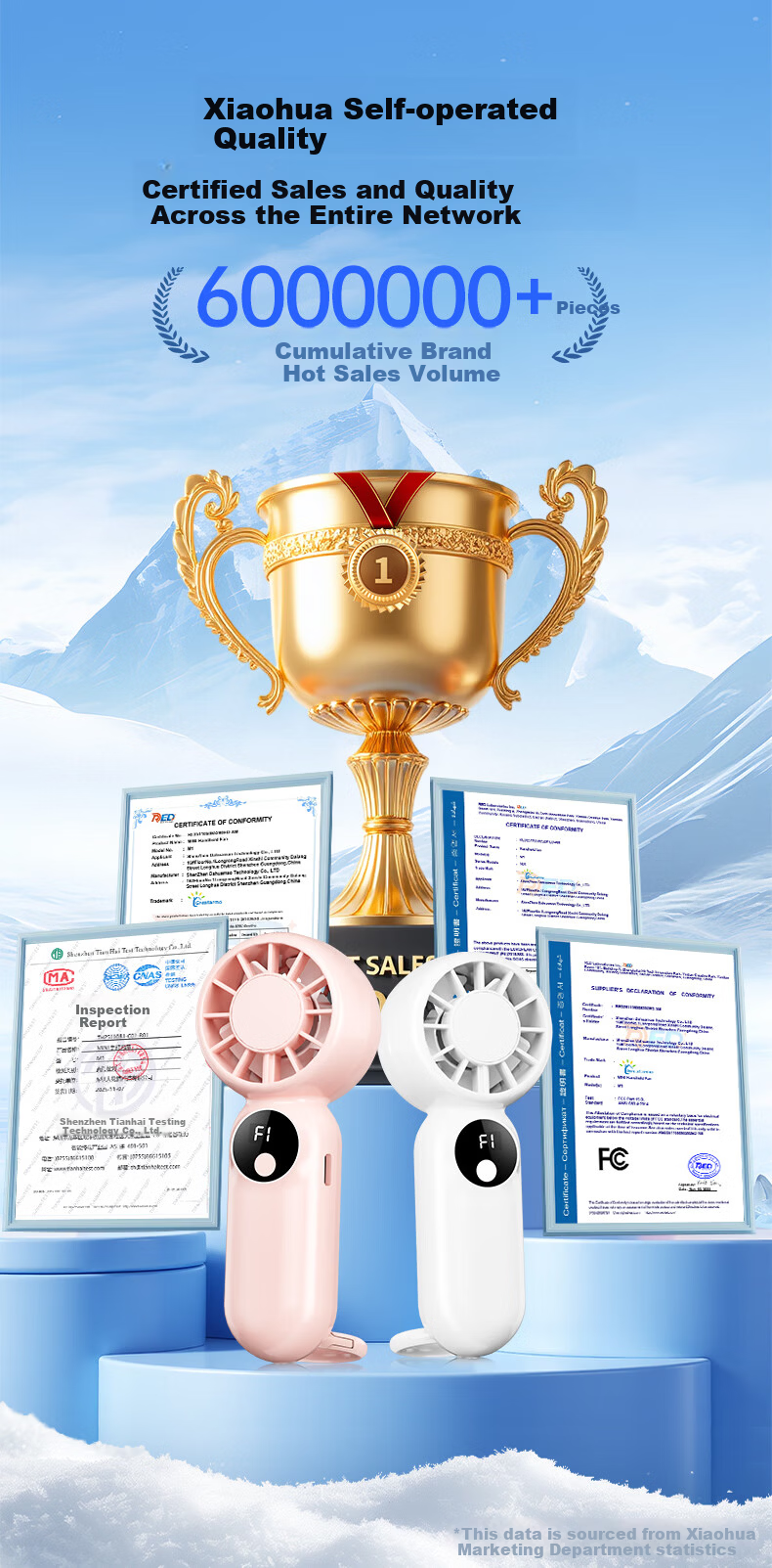 ALittleFlower [2026 New Model] Small Handheld Fan, Cooling Portable Quiet Long-Lasting Electric Fan, Compact Mini Fan for Students, Portable Children's Blowing Rice Gadget, High-Speed 1