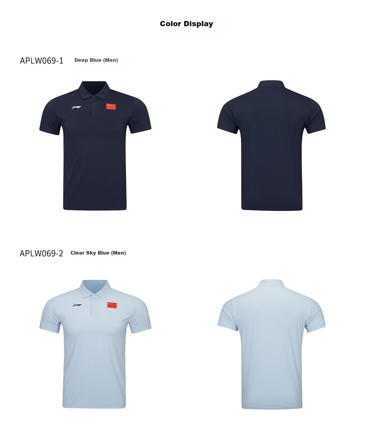 Li-Ning Glory National Flag Logo Polo Shirt for Men And Women, Quick-Dry Cool-Feeling Sun Protection Sports Business Short Sleeve COC Official Style Formal Wear 8