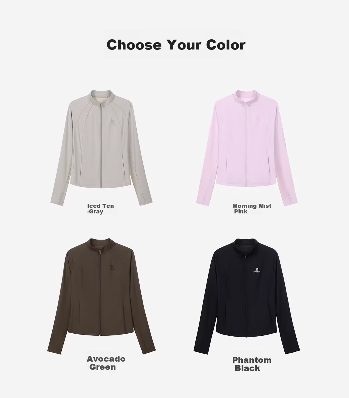CAMEL Outdoor Women's Short Slim Breathable Cooling Sunscreen Jacket 2026 Spring Summer New 1167 15