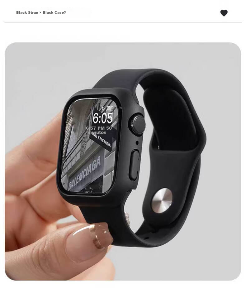 Iboann Transparent Bumper Hard Case Protective Cover for Apple Watch Series 11/10 42mm, Shockproof Hollow Frame Half-Wrap Shell 15