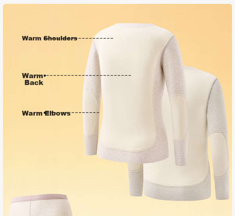 Songshan Cotton Store Thermal Underwear with Silk and Cashmere Patches Autumn Winter Fleece Lined Base Layer Top and Bottom Anti-Static Breathable Women's Thermal Pants 8