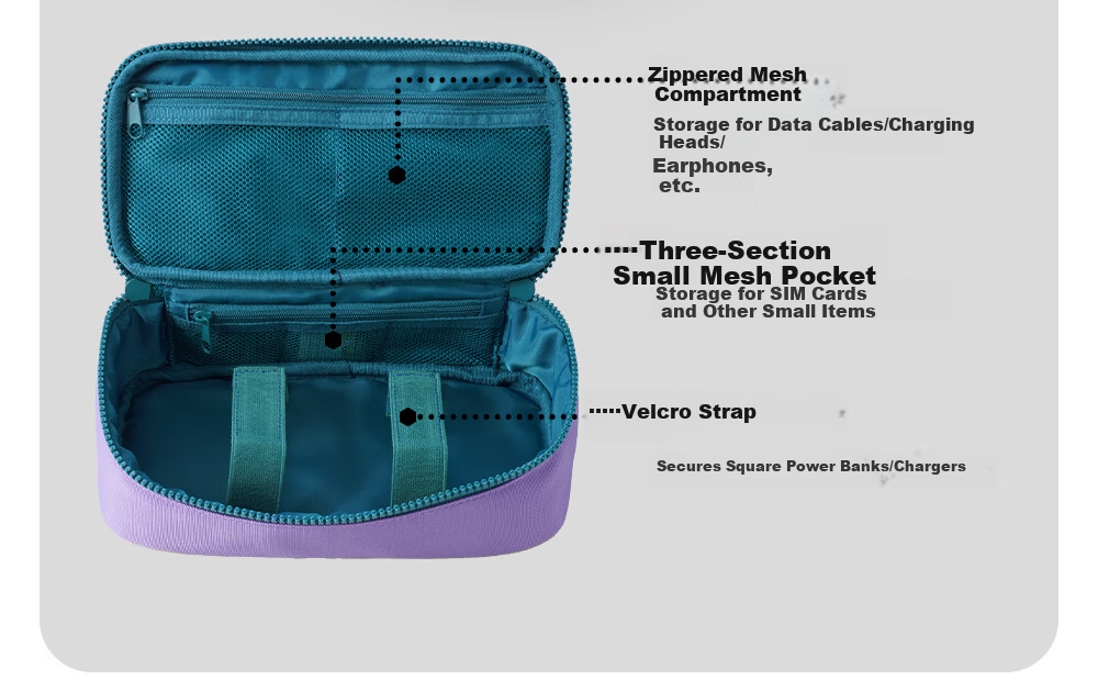 M Square Multifunctional Digital Bag Large Capacity Storage Cable Earphone Camera Organizer Portable Travel Bag Secret Green 8
