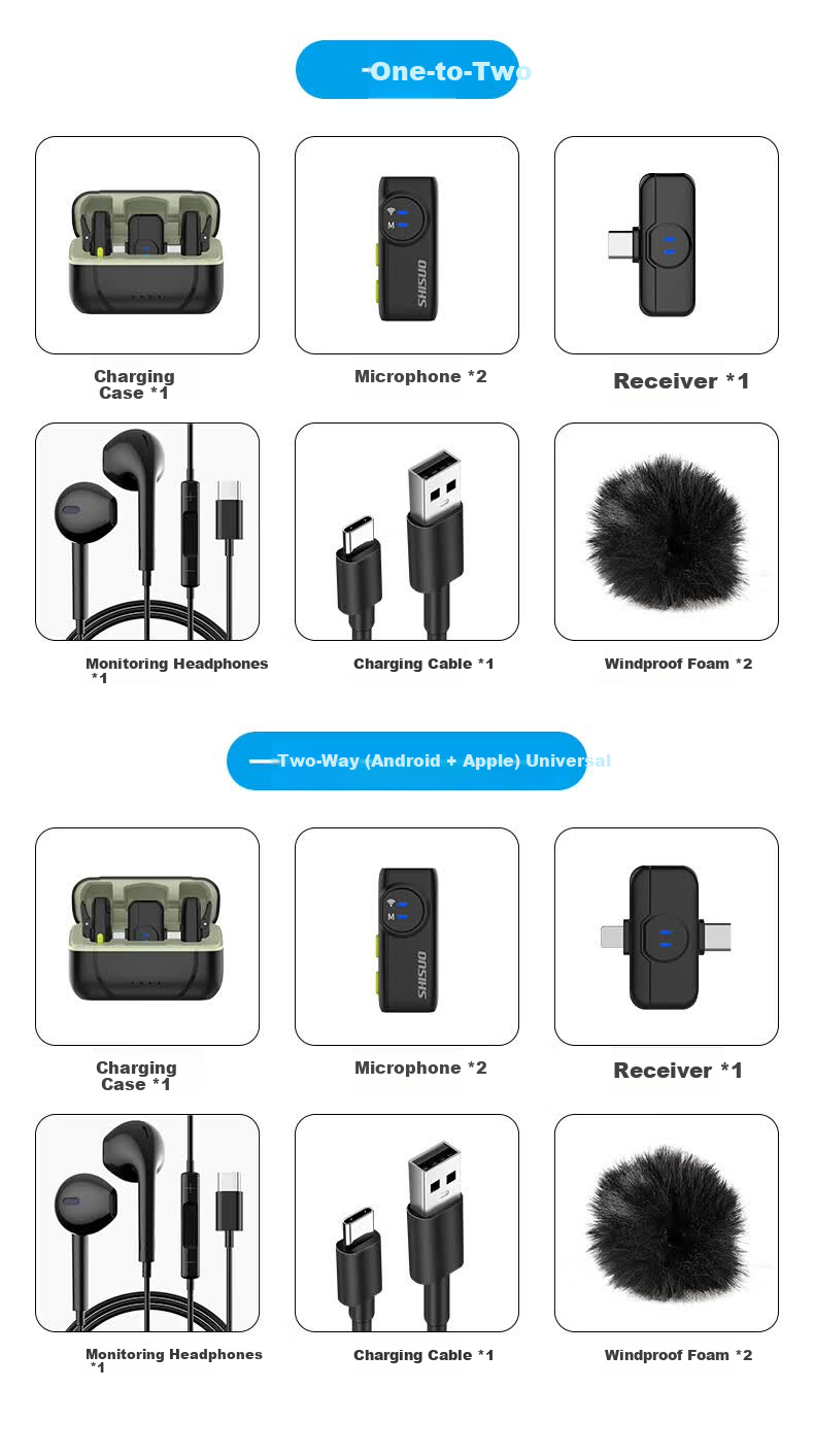 SHISUO A5 Wireless Lavalier Microphone for Live Streaming, Mobile, Computer, Camera, Recording, Outdoor Interview, Noise Reduction, TikTok Karaoke, Short Video Shooting, Multiple Versions Available 14
