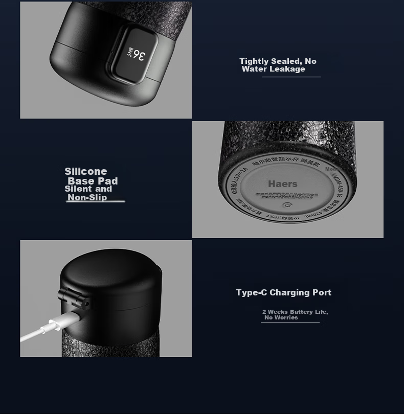 Hongmeng Smart Choice Haers Insulated Mug Compatible with Huawei Smart Intelligent Flip Lid Titanium Coated 450ml Gift for Men and Women 6