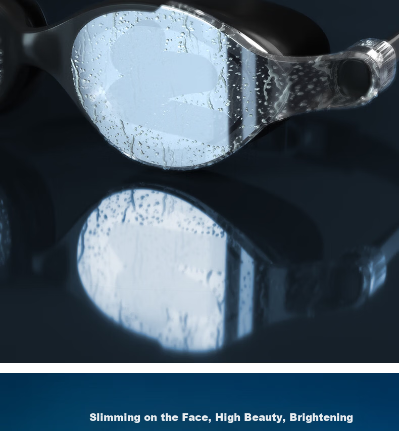 WATERTIME Men's Durable Anti-Fog HD Waterproof Swimming Goggles Professional Prescription Glasses Silver Black 200° 3