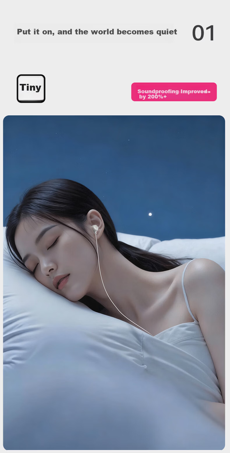 Viken 2026 Latest Berlin Sound Wired Type-C Sleep Side-Sleeping Noise-Isolating In-Ear Earphones Noise-Cancelling Digital Music Earplugs 8